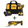DEWALT DCD791P1WDCS356 20V MAX XR Cordless Brushless 1/2 in. Drill/Driver Kit and 20V Cordless Brushless Oscillating Tool (Tools Only)