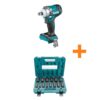 Makita XWT14Z-A-96372 18V LXT Brushless Cordless 1/2 in. Impact Wrench w/Friction Ring Anvil Tool Only w/bonus 1/2 in. Impact Socket Set