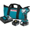 Makita XWT16T 18V LXT Lithium-Ion Brushless Cordless 4-Speed 3/8 in. Impact Wrench Kit w/Friction Ring Anvil, 5.0Ah
