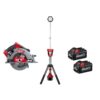 Milwaukee 2732-20-2131-20-48-11-1862 M18 FUEL 18V Lithium-Ion Brushless Cordless 7-1/4 in. Circular Saw & Tower Light w/(2) 6.0Ah Batteries