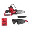 Milwaukee 2527-20-49-16-2732-48-73-2015 M12 FUEL 6 in. 12-Volt Brushless Electric Battery Chainsaw Tool Only Extra 6 in. Chain & Tinted Safety Glasses