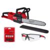 Milwaukee 2727-20-49-16-2715-48-73-2010 M18 FUEL 16 in. 18-Volt Brushless Electric Battery Chainsaw (Tool-Only) with Extra 16 in. Chain & Clear Safety Glasses