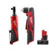 Milwaukee 2457-20-2415-20-48-11-2460 M12 12-Volt Lithium-Ion Cordless 3/8 in. Ratchet with M12 3/8 in. Right Angle Drill and 6.0 Ah XC Battery Pack