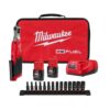 Milwaukee 2566-22-49-66-7003 M12 FUEL 12V Cordless High Speed 1/4 in. Ratchet Kit with 1/4 in. Drive Metric Deep Well Impact Socket Set(14-Piece)