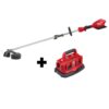 Milwaukee 2825-20ST-48-59-1806 M18 FUEL 18V Lithium-Ion Cordless Brushless String Trimmer with Attachment Capability with M18 6-Port BatteryCharger