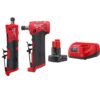 Milwaukee 2486-20-2485-20-48-59-2440 M12 FUEL 12V Lithium-Ion Brushless Cordless 1/4 in. Straight & Right Angle Die Grinder Kit with Battery & Charger