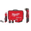 Milwaukee 2486-22-2415-20 M12 FUEL 12V Lithium-Ion 1/4 in. Cordless Straight Die Grinder Kit w/M12 3/8 in. Right Angle Drill