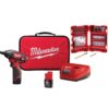 Milwaukee 2401-22-48-32-4024 M12 12V Lithium-Ion Cordless 1/4 in. Hex Screwdriver Kit w/ SHOCKWAVEImpact Duty Driver Alloy Steel Bit Set (50-Pc)