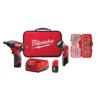 Milwaukee 2482-22 M12 12V Lithium-Ion Cordless 1/4 in. Hex Screwdriver/LED Worklight Kit with (2) 1.5Ah Batteries,Bit Set & Bag