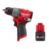 Milwaukee 3404-20-48-11-2425 M12 FUEL 12V Lithium-Ion Brushless Cordless 1/2 in. Hammer Drill w/ High Output 2.5Ah Battery