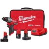 Milwaukee 3404-22-48-11-2460 M12 FUEL 12-Volt Lithium-Ion Brushless Cordless 1/2 in. Hammer Drill Kit with M12 6.0Ah Battery