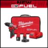 Milwaukee 3404-22 M12 FUEL 12V Lithium-Ion Brushless Cordless 1/2 in. Hammer Drill Kit with 4.0 Ah and 2.0 Ah Battery and Soft Case