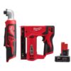 Milwaukee 2467-20-2447-20-48-11-2460 M12 12V Lithium-Ion Cordless 1/4 in. Right Angle Hex Impact Driver with M12 3/8 in. Crown Stapler and 6.0Ah Battery Pack
