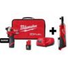 Milwaukee 2551-22-2457-20 M12 FUEL SURGE 12V Lithium-Ion Brushless Cordless 1/4 in. Hex Impact Driver Compact Kit w/ M12 3/8 in. Ratchet