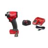 Milwaukee 2957-20-48-59-1850 M18 FUEL ONE-KEY 18V Lithium-Ion Brushless Cordless 1/4 in. Hex Impact Driver (Tool-Only) w/M18 5.0Ah Battery & Charger