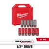 Milwaukee 49-66-7833 SHOCKWAVE Impact-Duty 1/2 in. Drive Deep SAE & Metric Lug Nut Impact Socket Set (11-Piece)