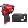 Milwaukee 2555-20-49-16-2554 M12 FUEL 12V Lithium-Ion Brushless Cordless Stubby 1/2 in. Impact Wrench with Protective Boot