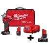 Milwaukee 2555-22-48-11-2460 M12 FUEL 12V Lithium-Ion Brushless Cordless Stubby 1/2 in. Impact Wrench Kit with 6.0Ah Battery