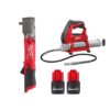 Milwaukee 2564-20-2446-20-48-11-2425-48-11-2425 M12 FUEL 12-Volt Cordless 3/8 in. Right Angle Impact Wrench w/M12 Cordless Grease Gun & (2) M12 HO 2.5 Ah Battery Packs
