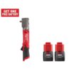 Milwaukee 2564-20-48-11-2411 M12 FUEL 12V Lithium-Ion Brushless Cordless 3/8 in. Right Angle Impact Wrench With 1.5 Ah Battery Pack (2-Pack)