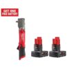 Milwaukee 2564-20-48-11-2412 M12 FUEL 12V Lithium-Ion Brushless Cordless 3/8 in. Right Angle Impact Wrench With 3.0 Ah Battery Pack (2-Pack)