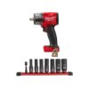 Milwaukee 2962-20-49-66-7024 M18 FUEL GEN-2 18V Lithium-Ion Mid Torque Brushless Cordless 1/2 in. Impact Wrench with Socket Set (8-Piece)