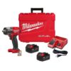 Milwaukee 2962-22R M18 FUEL 18V Lithium-Ion Brushless Cordless 1/2 in. Mid-Torque Impact Wrench with Friction Ring Kit, Resistant Batteries