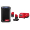 Milwaukee 2951-20-48-59-2452S M12 12-Volt Lithium-Ion Cordless Bluetooth/AM/FM Jobsite Radio w/High Output 5.0 Ah and 2.5 Ah Batteries & Charger