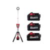 Milwaukee 2131-20-48-11-1880-48-11-1862 M18 18V Lithium-Ion Cordless Rocket Dual Power Tower Light w/(2) High Output 6.0 Ah Batteries and (1) 8.0 Ah Battery