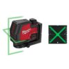 Milwaukee 3521-21-48-35-1111 100 ft. REDLITHIUM Lithium-Ion USB Green Rechargeable Cross Line Laser Level with Charger and Alignment Target