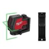 Milwaukee 3521-21-48-35-1313 100 ft. REDLITHIUM Lithium-Ion USB Green Rechargeable Cross Line Laser Level with Battery, Charger and Track Clip