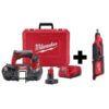 Milwaukee 2429-21XC-2460-20 M12 12V Lithium-Ion Cordless Sub-Compact Band Saw Kit with (1) 3.0 Ah Battery Pack, Charger and M12 Rotary Tool