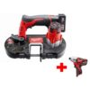 Milwaukee 2429-21XC- 2462-20 M12 12V Lithium-Ion Cordless Sub-Compact Band Saw Kit with (1) 3.0 Ah Battery, Charger and M12 1/4 in. Hex Impact Driver