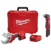 Milwaukee 2470-21-2415-20 M12 12-Volt Lithium-Ion Cordless PVC Shear Kit with One 1.5 Ah Battery, Charger and Case w/M12 3/8 in. Right Angle Drill