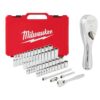 Milwaukee 48-22-9004-48-22-9036 1/4 in. Drive SAE/Metric Ratchet and Socket Mechanics Tool Set with 1/4 in. Drive 3 in. Stubby Ratchet (51-Piece)