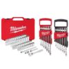 Milwaukee 48-22-9004-48-22-9406-48-22-9506 1/4 in. Drive SAE/Metric Ratchet/Socket/ Combination Ratcheting Wrench Mechanics Tool Set (64-Piece)