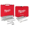 Milwaukee 48-22-9008-48-22-9044 3/8 in. and 1/4 in. Drive SAE/Metric Ratchet/Socket Mechanics Tool Set (81-Piece)