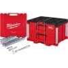 Milwaukee 48-22-9010-48-22-8442 1/2 in. Drive SAE/Metric Mechanics Tool Set (47-Piece) with PACKOUT 2-Drawer Tool Box