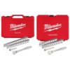 Milwaukee 48-22-9088-48-22-9044 3/8 in. and 1/4 in. Drive SAE/Metric Ratchet/Socket Mechanics Tool Set (54-Piece)