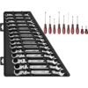 Milwaukee 48-22-9513-48-22-2710 144-Position Flex-Head Ratcheting Combination Wrench Set Metric with Screwdriver Set (25-Piece)