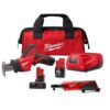 Milwaukee 2420-21-2457-20-48-11-2460 M12 12V Lithium-Ion HACKZALL Cordless Reciprocating Saw Kit with M12 3/8 in. Ratchet and 6.0 Ah XC Battery Pack