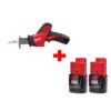 Milwaukee 2420-21-48-11-2411 M12 12-Volt Lithium-Ion Cordless Hackzall Reciprocating Saw Kit with M12 Compact Battery (2-Pack)