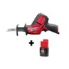 Milwaukee 2520-20-48-11-2420 M12 FUEL 12V Lithium-Ion Brushless Cordless HACKZALL Reciprocating Saw with M12 2.0Ah Battery