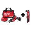 Milwaukee 2520-21XC-2415-20 M12 FUEL 12V Lithium-Ion Brushless Cordless HACKZALL Reciprocating Saw Kit with M12 3/8 in. Right Angle Drill