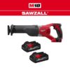 Milwaukee 2621-20-48-11-1837 M18 18V Lithium-Ion Cordless SAWZALL Reciprocating Saw with Two 3.0Ah Batteries