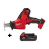 Milwaukee 2625-20-48-11-1820 M18 18V Lithium-Ion Cordless HACKZALL Reciprocating Saw with 2.0 Ah Compact Battery