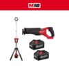 Milwaukee 2821-20-2131-20-48-11-1862 M18 FUEL GEN-2 18-Volt Lithium-Ion Brushless Cordless SAWZALL w/Tower Light, Two 6 Ah HO Batteries