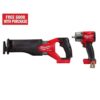 Milwaukee 2821-20-2962-20 M18 FUEL GEN-2 18V Lithium-Ion Brushless Cordless SAWZALL Reciprocating Saw & M18 FUEL Mid-Torque 1/2 in. Impact Wrench