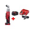 Milwaukee 2667-20-48-59-1850 M18 18V Lithium-Ion Cordless 1/4 in. Hex 2-Speed Right Angle Impact Driver W/ (1) 5.0Ah Battery and Charger