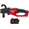 Milwaukee 2808-20-48-11-1850 M18 FUEL 18-Volt Lithium-Ion Brushless Cordless Hole Hawg 7/16 in. Right Angle Drill with Quick-Lok, XC 5.0 Ah Battery